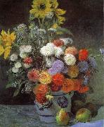 Mixed Flowers in an Earthenware Pot Pierre Renoir